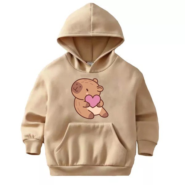 Blusa Moletom com Capuz Infantil Capivara Fofinha Infantil Capivara Baby Infantil Moletom Capivara Infantil