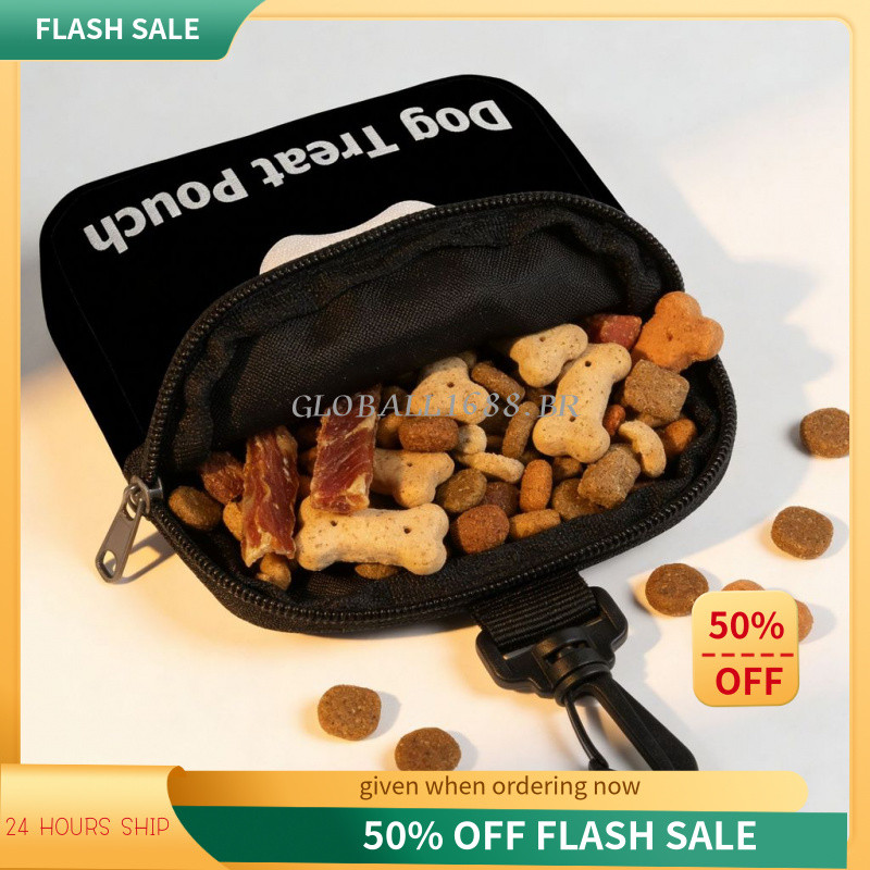 {Estoque pronto} novo estilo saco de comida para cães com zíper vedação poliéster saco de lanche para treinamento de cãe