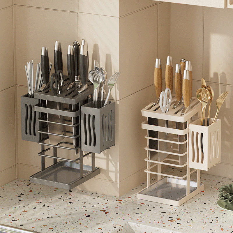 Multifuncional faca de cozinha rack de parede sem perfuração rack de cozinha faca de cozinha pauzinhos rack de armazenam