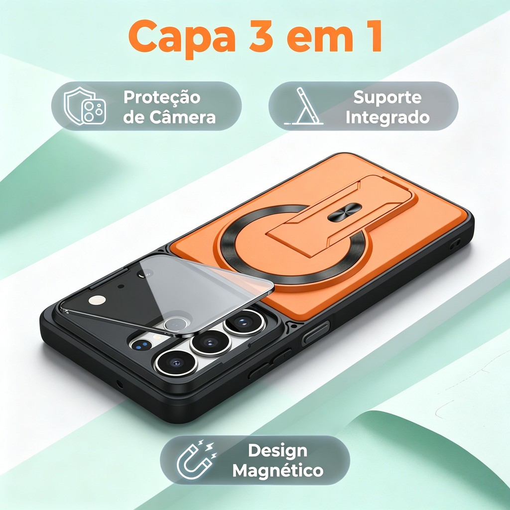 Moda Lente Proteção Caso Para Samsung Galaxy S26 Ultra S25 S24 S23 A57 A56 A37 A36 A17 A16 Invisível Kickstand Capa Magn