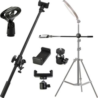 Braço Transversal Suporte Tripé Pedestal para Microfone e Celular iPhone