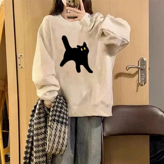 · Moletom americano retrô sem capuz cinza feminino 2024 novo estilo de venda quente primavera outono jaqueta grande mang