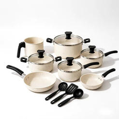 Jogo Kit De Panelas Caçarolas Antiaderente 10 Peças Teflon Premium