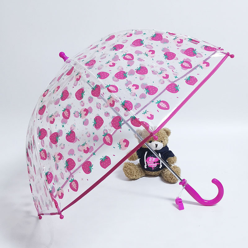 Guarda-chuva transparente transparente para bebês, crianças, cogumelo, gaiola, guarda-chuva arqueado, jardim de infância