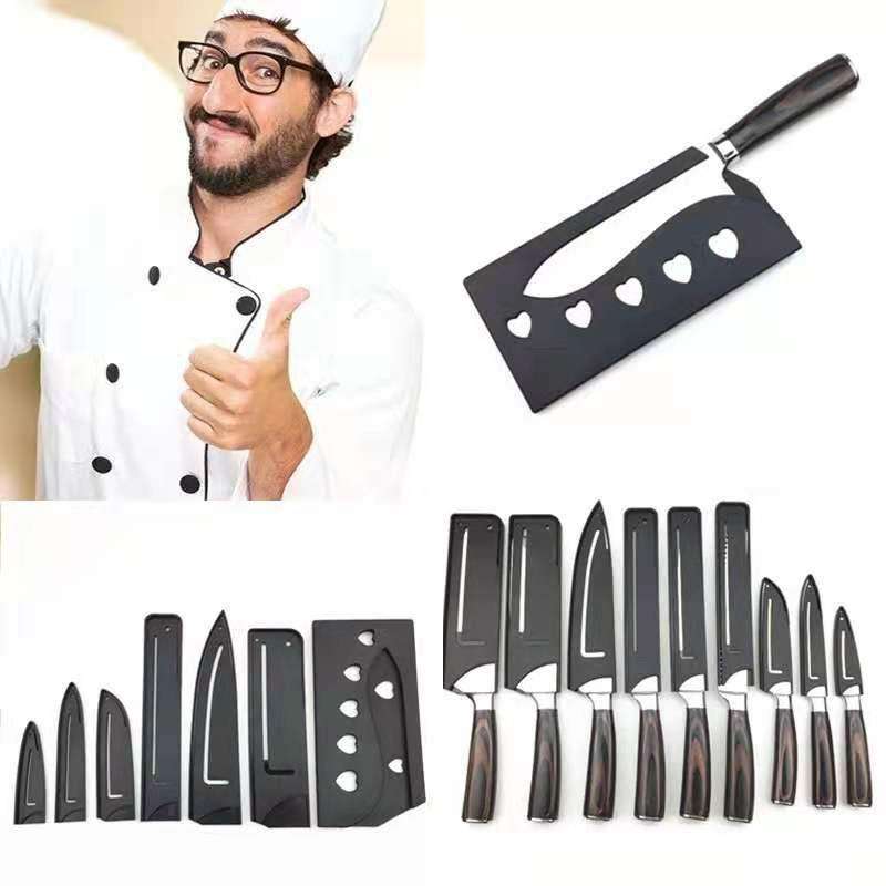 Faca de cozinha portátil caso protetor acessórios plástico faca caso armazenamento preto faca frutas Chef faca cozinha b
