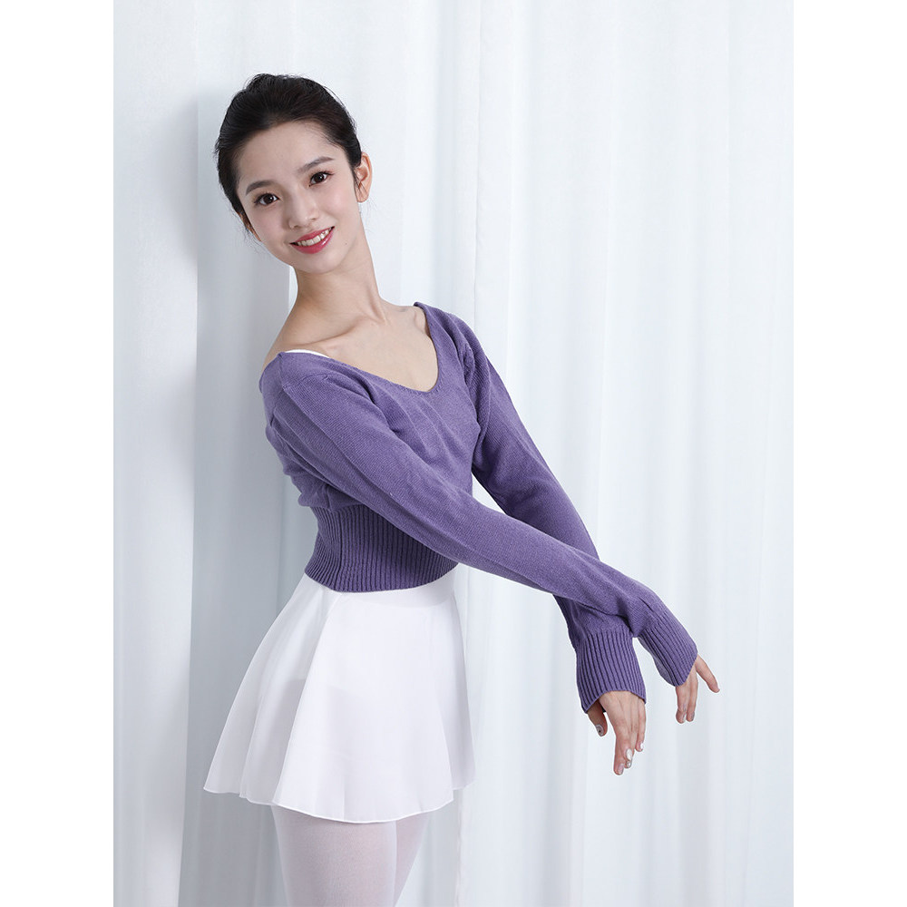 Sansha francês sansha dança prática roupas femininas inverno quente camisola Ballet ginástica latina camisola curta
