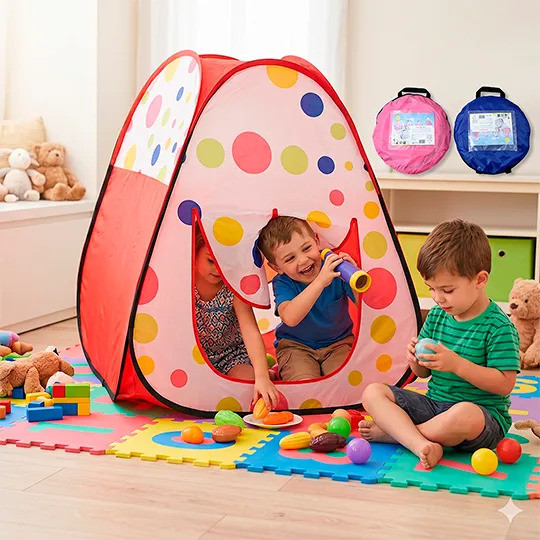 Barraca Infantil Tenda Kids Castelo de Aventuras Cabana Dobrável para Crianças Brincar