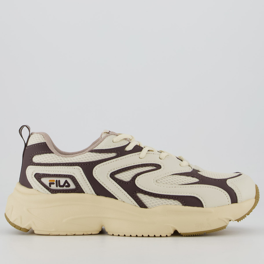 Tenis Fila Buzzard Bold Feminino Off-White e Marrom