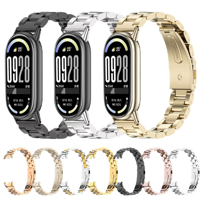 Pulseira Strap De Metal Aço Para Relógio Smartwatch Xiaomi Mi Band 10 9 8 NFC S