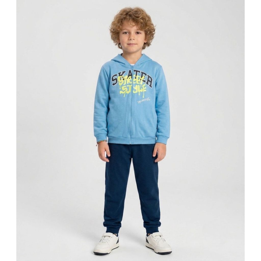 Conjunto Moletom Menino Jaqueta E Calça Select Azul