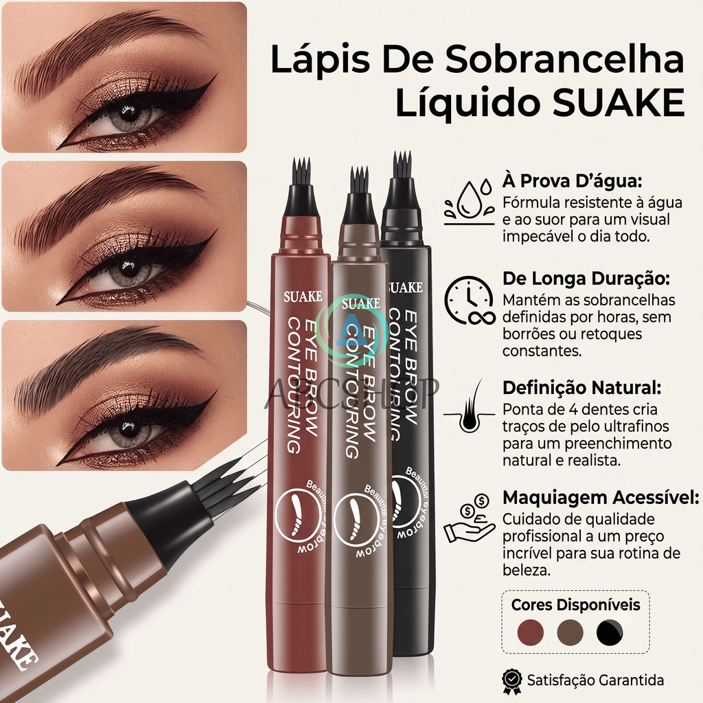 1/2/3 Lápis De Sobrancelha Líquido À Prova D'água, De Longa Duração , Definição Natural , Maquiagem Acessível