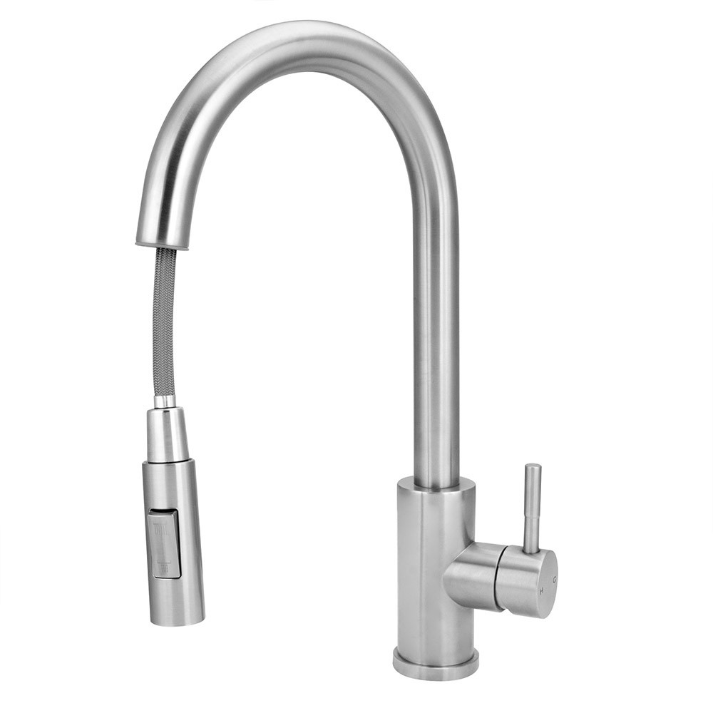 Torneira Cozinha Monocomando Ducha Extensível Inox Escovado Agua Quente Fria Gourmet — imagem 2 de 2