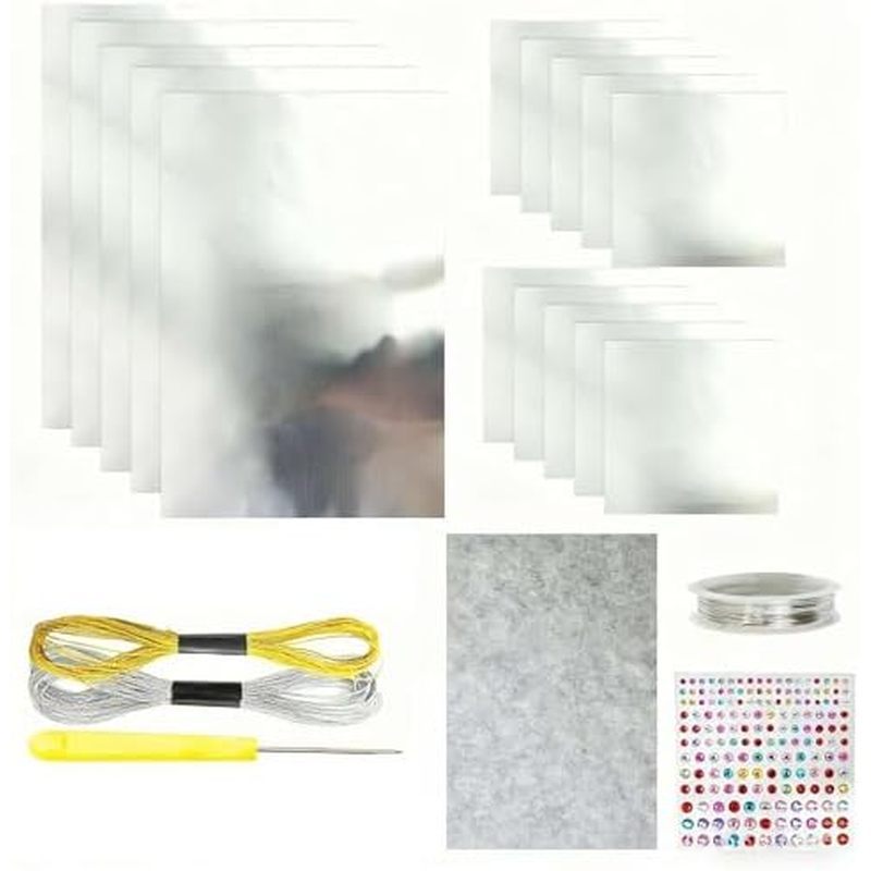 Kit De Artesanato Em Papel Alumínio Feito À Mão E Prateado , Folhas De Gravação Relevo Brilhante Para Arte DIY , Materia