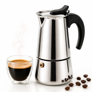 Cafeteira Italiana Inox Premium Expressa Fogão Gás e Elétrico 4 Xicaras 200ml 6 Xicaras 3…