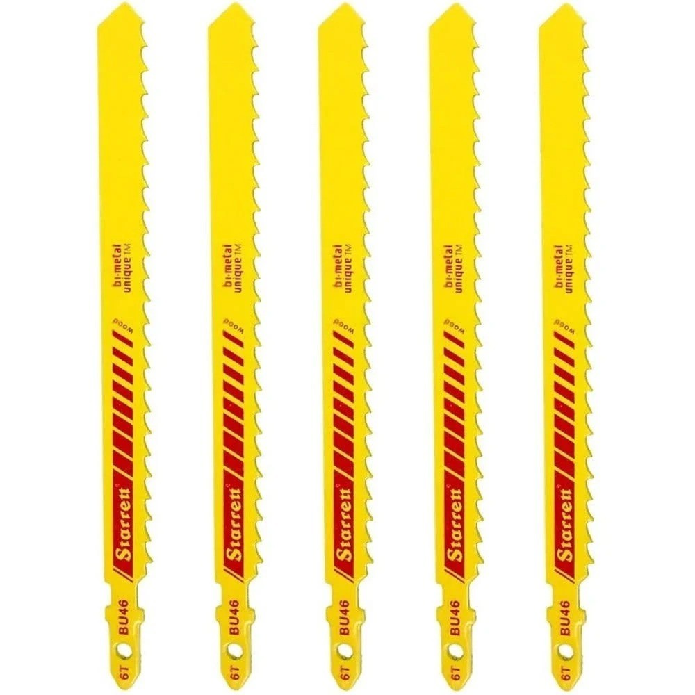 Lâmina serra tico tico 100 mm 6 dentes bimetal para madeira 5 peças - BU46 Starrett