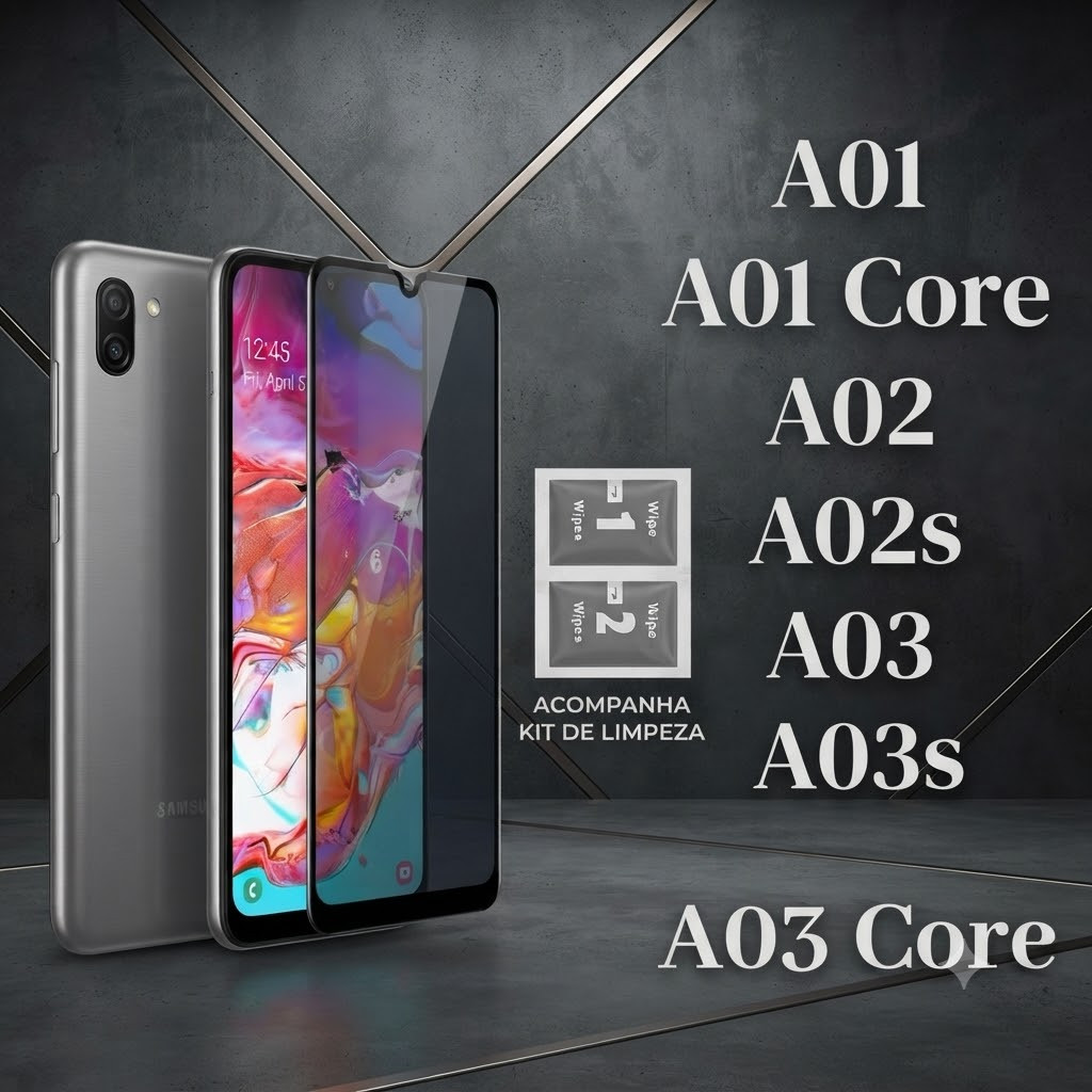 Película De Vidro Temperado 3D/9D Tela Para Samsung Galaxy A01/A01core/A02/A02s/A03/A03s/A03core