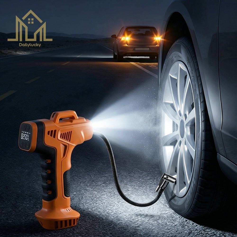 Bomba De Pneus Portátil Com 4 Bicos E Luz LED Para Carros , Motocicletas , Bicicletas [Dailylucky.br-DLY]