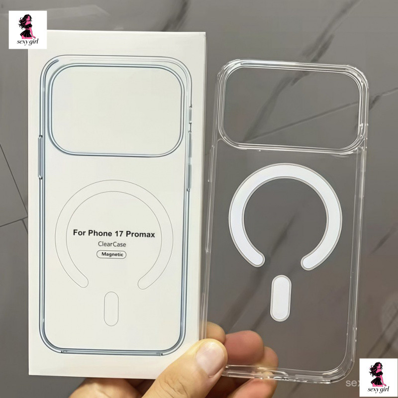 Capa magnética transparente de alta qualidade para celular, compatível com 17 promax 16 15 14 13 12 11, cobertura total 