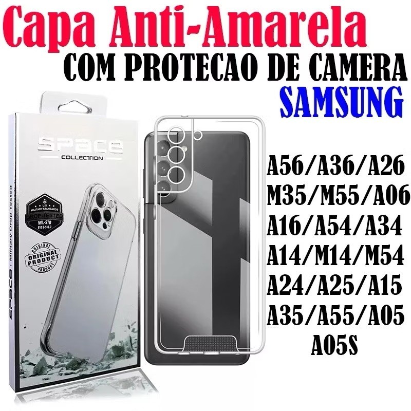 CAPA SAPCE ACRILICO MATERIAL BOA PARA SAMSUNG TUDO LINHAS A11 A12 A13 A14 A15 A16 A17 A25 A35 A55