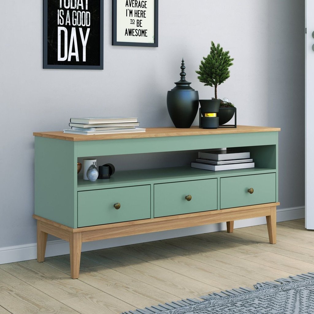 Rack 120cm Colonial X 3 Gavetas Verde Mel/Oliva