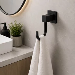 Cabide para Banheiro Luxo Modelo Grécia - Preto