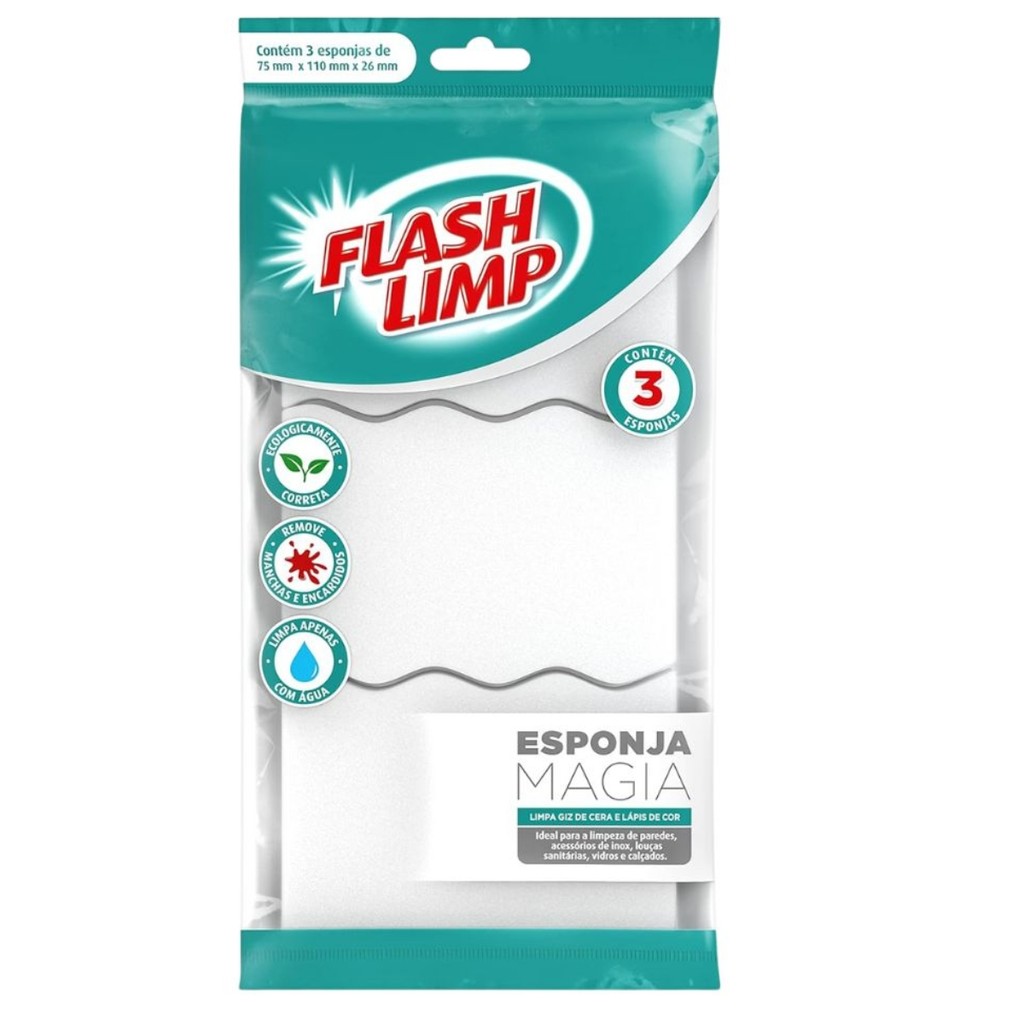 Conjunto 3 Esponjas Limpa Giz De Cera E Lápis Flash Limp
