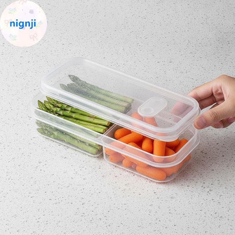 Nignji Recipiente De Armazenamento De Alimentos Sem BPA 1P Quadrado Geladeira Freezer Organizador Para Cozinha Vegetais 