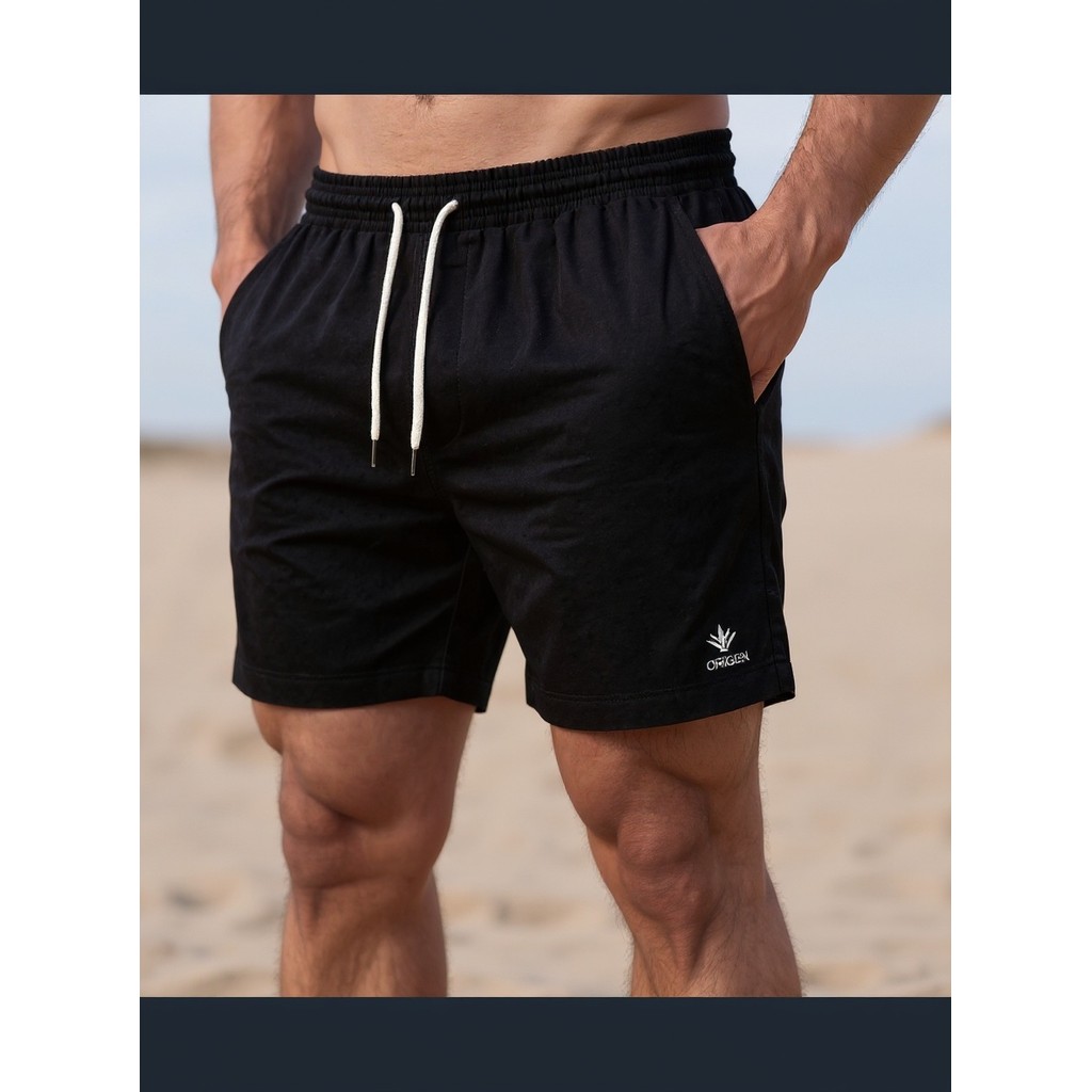 Kit 2 Bermudas Masculinas Linho Elastano Praiana Confortável Verão Preto + Off — Flora Online Store