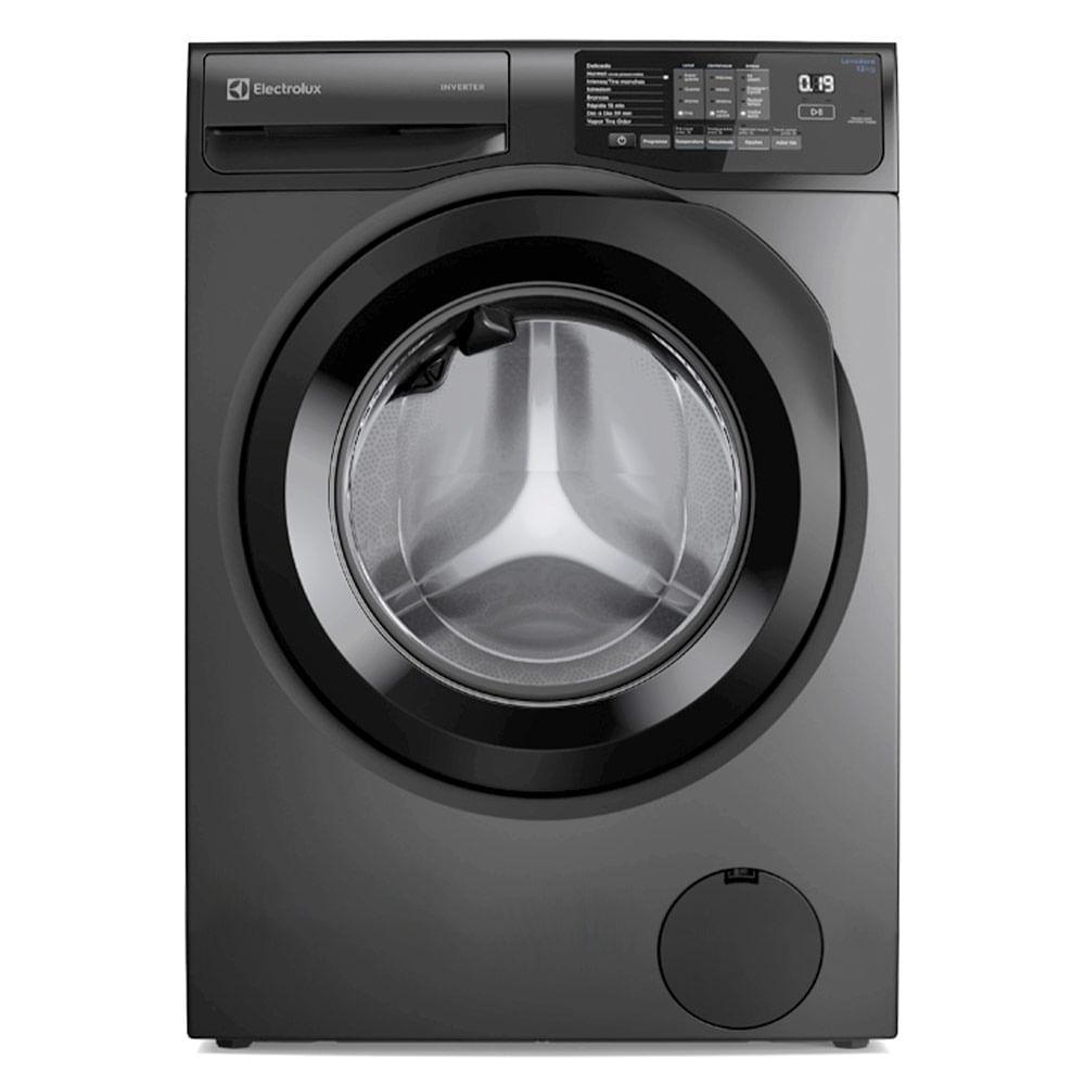 Lavadora de Roupas Electrolux 12kg Cinza Ônix Inverter com Água Quente e Lavagem Inteligente - LFC12