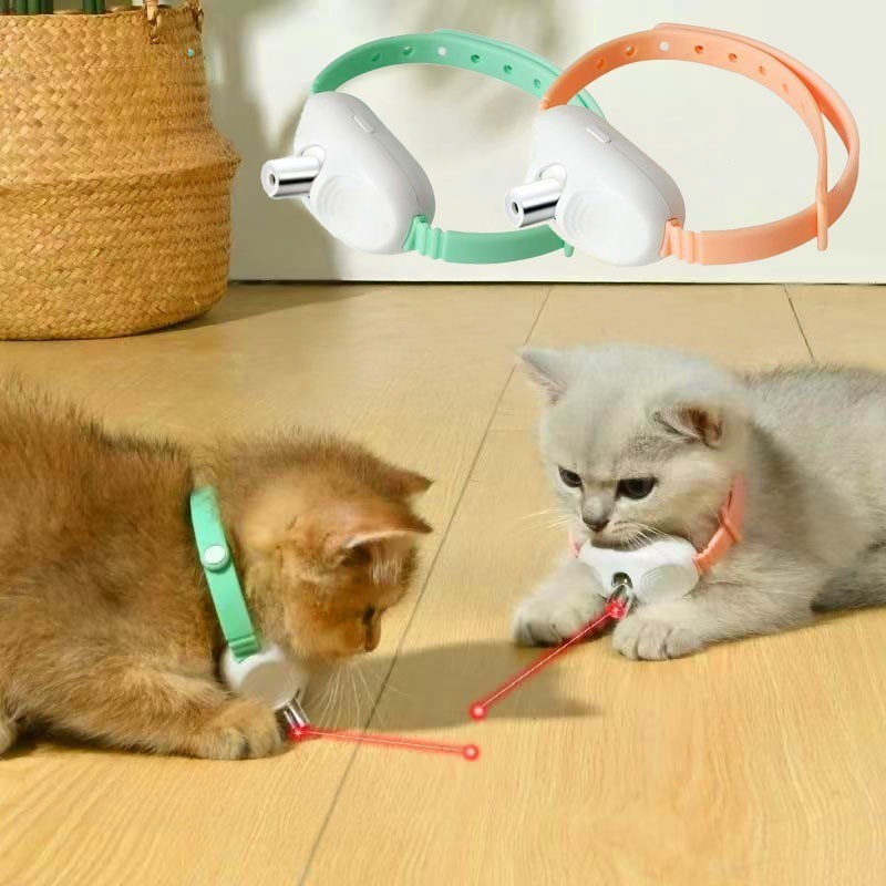 Coleira Brinquedo Laser Para Gatos Animais De Estimação USB Gato Interativa LED Com Luz Brinquedos MSFILM