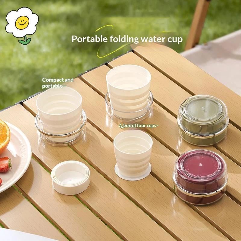 maoting } Conjunto De Copo Dobrável De Silicone De Qualidade Alimentar Com 4 Canecas Dobráveis Reutilizáveis Portáteis P