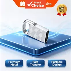 Pen drive USB de metal durável 128GB/64GB/32GB/16GB/8GB, à prova d'água para carro, utilizado para transferência e