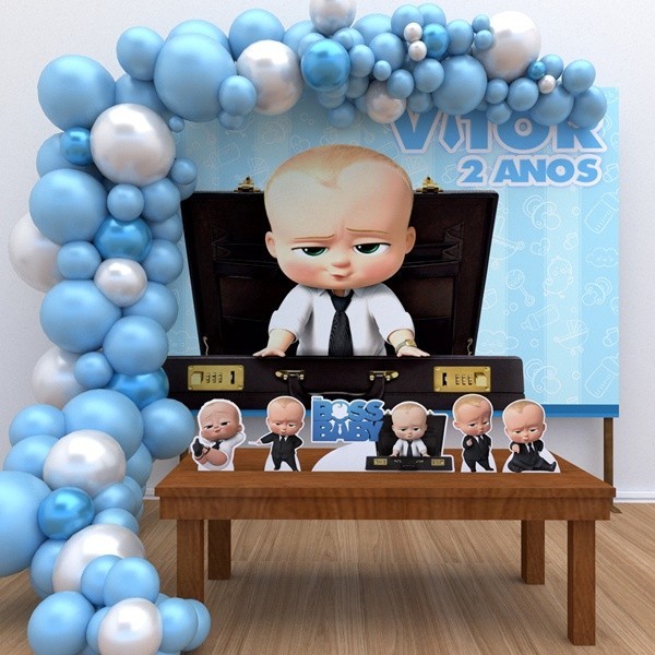 Kit Ouro Personalizado Festa Aniversário O Poderoso Chefinho 2 Decoração Cenários