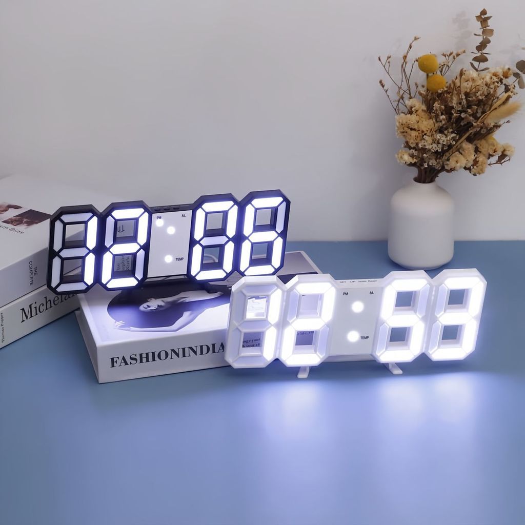 2026 Novos produtos Decoração de mesa de computador Atmosfera Luz Luminosa Tridimensional Relógio Digital Quarto Armário
