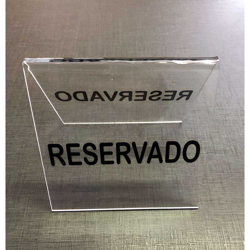 Kit 10 Placa Reservado Para Mesa Transparente