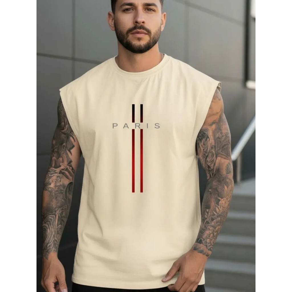 Camiseta Regata Oversized Streetwear 100% Algodão Premium Estampada Confortavel Cavada