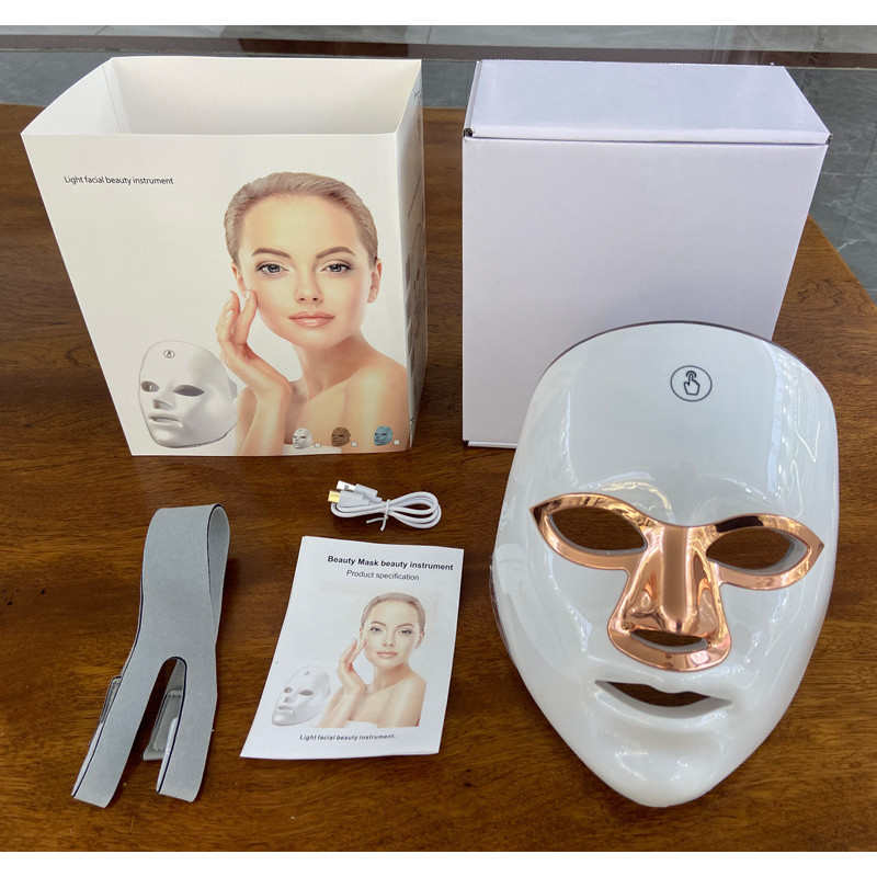 Colorido fóton led máscara de beleza luz vermelha instrumento fototerapia salão beleza led máscara rejuvenescimento da p