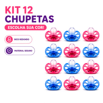 Kit 12 Chupetas Bico Ortodôntico Fase 2 (0123)
