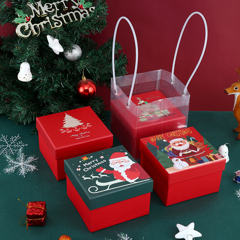Caixa de maçã caixa de presente de véspera de natal caixa de presente de natal vazia pequena de presente cri