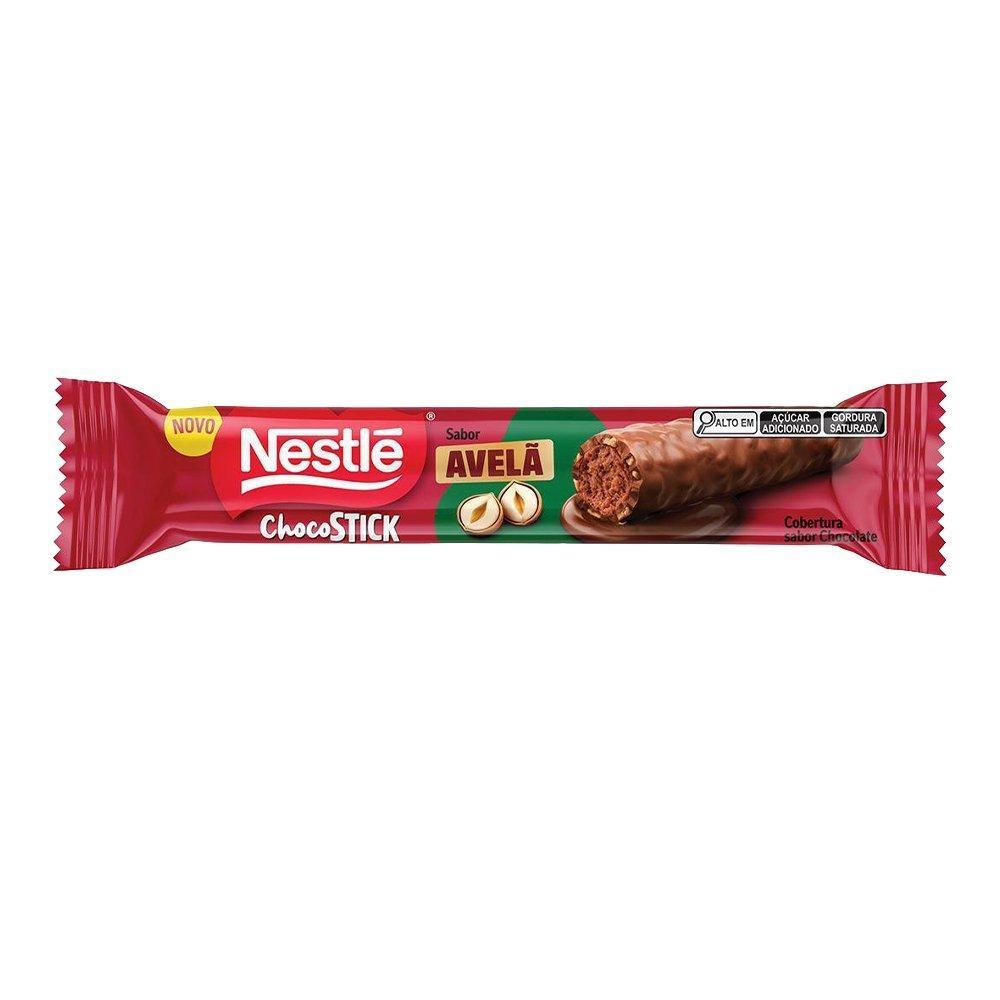 Chocolate Nestlé ChocoStick Avelã 26g - Embalagem com 12 Unidades