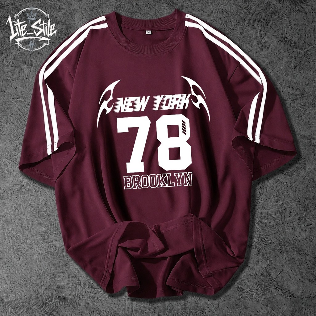 Camiseta Brooklyn Manga Listrada Streetwear Street Style Algodão Premium Unissex Lançamento Envio Imediato