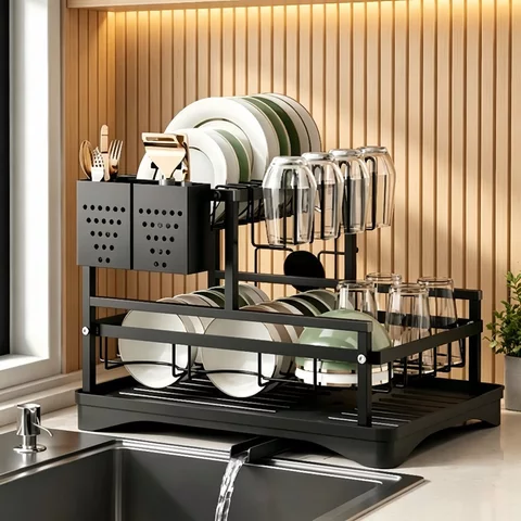 Escorredor de Louças Rack Aço Carbono Organizador Preto De alta qualidade