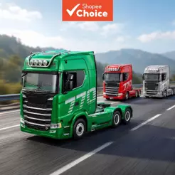 HUINA 1501 SCANIA 770S Controle Remoto Semi Caminhão Trailer 19CH RC Veículo De Engenharia De Transporte Pesado Com Luze