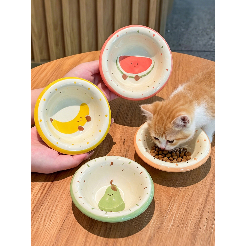 Tigela de cerâmica para animais de estimação Tigela de comida Tigela de água Fácil de limpar Tigela de gato Tigela de co