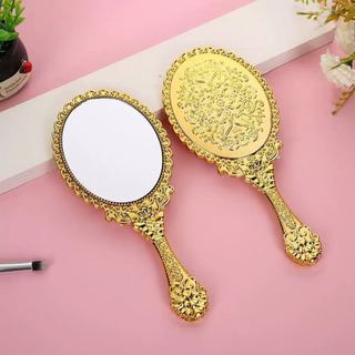Kit 60 Peças Espelhos De Mão Princesas Dobrável Dourado Para Maquiagem, Lembranças De Festa