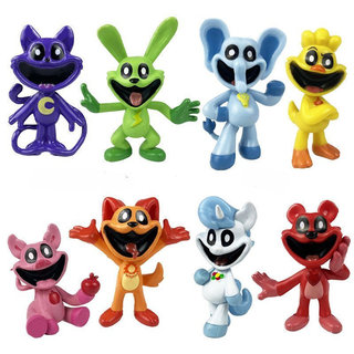 8/10PCS Critérios Sorridentes Figura Dia Do Cão Gato Catnap De Brinquedo Catnat Kickinchicken Figurine