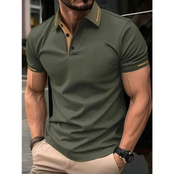 Camisa Polo Com Estampa Esportiva 3D , Lapela , Manga Curta , Casual , Verão , Tops De Rua