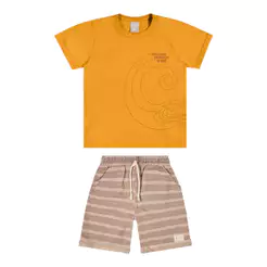 Conjunto Infantil Menino Ondas Puff Colorittá Amarelo