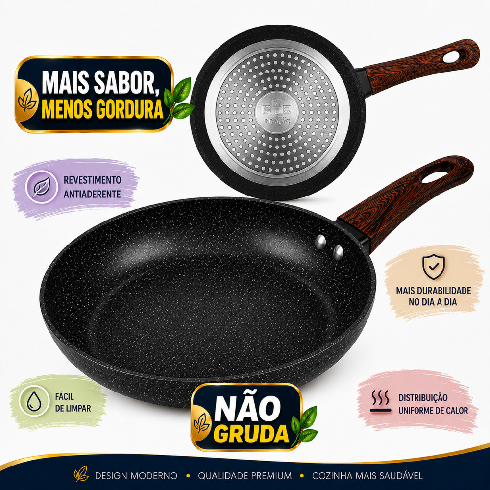 Frigideira Ceramica Antiaderente Indução Não Gruda Profissional Qualidade Cozinha Ovo Fritura