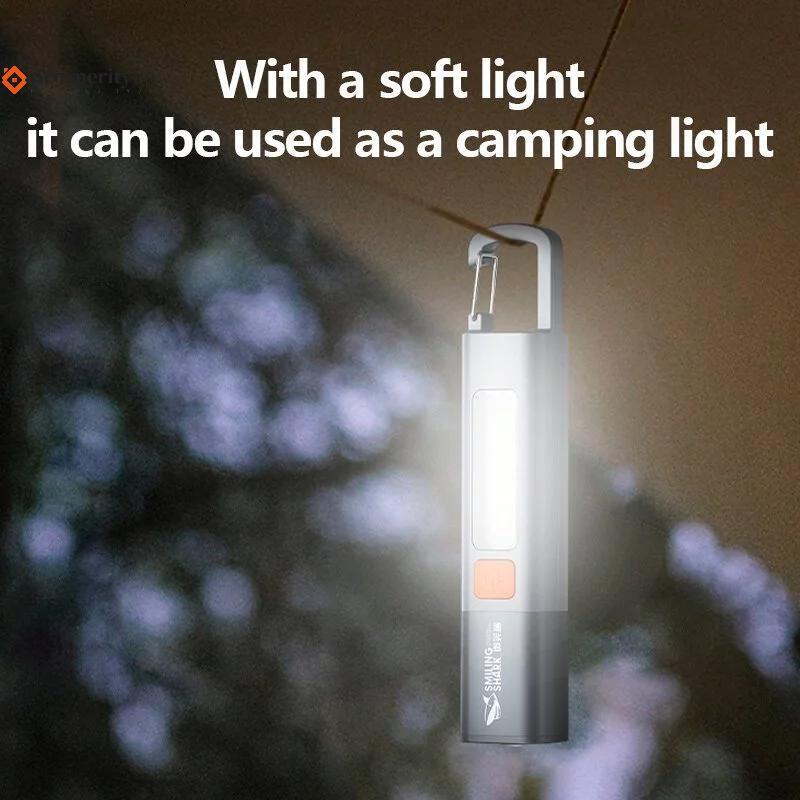 [PPTS] Lanterna De Longo Alcance Com Zoom De Alto Brilho COB Flash Lo Design Acampamento Carregamento USB Aventura Ao Ar